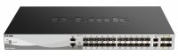 D-Link DGS-3130-30S Управляемый L3 стекируемый коммутатор с 24 портами 1000Base-X SFP, 2 портами 10GBase-T и 4 портами 10GBase-X SFP+