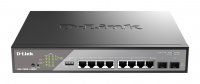 D-Link DSS-200G-10MPP Настраиваемый L2 коммутатор с 8 портами 10/100/1000Base-T и 2 портами 1000Base-X SFP