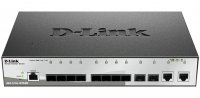 D-Link DGS-1210-12TS/ME Управляемый L2 коммутатор с 10 портами 1000Base-X SFP и 2 портами 10/100/1000Base-T