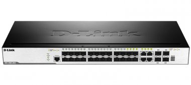 Фотография товара 'D-Link DGS-3000-28SC/UPS Управляемый L2 стекируемый коммутатор, 20x1000Base-X SFP, 4x10GBase-X SFP+'