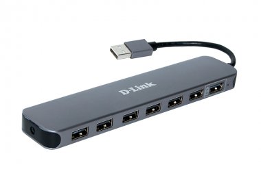 Фотография товара 'D-Link DUB-H7 Концентратор с 7 портами USB 2.0 (1 порт с поддержкой режима быстрой зарядки)'