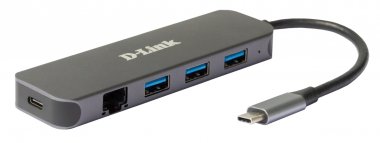 Фотография товара 'D-Link DUB-2334 Док-станция с разъемом USB Type-C, 3 портами USB 3.0, 1 портом USB Type-C/PD 3.0'