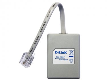 Фотография товара 'D-Link DSL-30CF/RS Сплиттер ADSL2+ Annex A c телефонным кабелем 12 см'