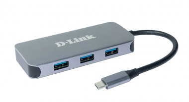 Фотография товара 'D-Link DUB-2335 Док-станция с разъемом USB Type-C, 3 портами USB 3.0, 1 портом USB Type-C/PD 3.0'