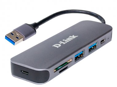 Фотография товара 'D-Link DUB-1325 Концентратор с 2 портами USB 3.0, 1 портом USB Type-C, слотами для карт SD и microSD'