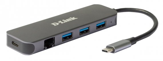 Фотография товара 'D-Link DUB-2334 Док-станция с разъемом USB Type-C, 3 портами USB 3.0, 1 портом USB Type-C/PD 3.0'