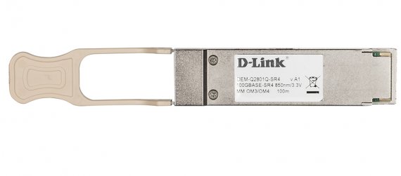 Фотография товара 'D-Link DEM-Q2801Q-SR4 Трансивер QSFP28 с 1 портом 100GBase-SR4 для многомодового оптического кабеля OM3'