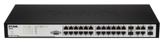 Фотография товара 'D-Link DES-3200-28 Управляемый L2 коммутатор с 24 портами 10/100Base-TX, 2 портами 100/1000Base-X SFP'