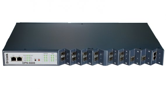 Фотография товара 'D-Link DPN-6608 Управляемый коммутатор GPON OLT 2 уровня с 8 портами GPON SFP, 4 портами 1000Base-X SFP'