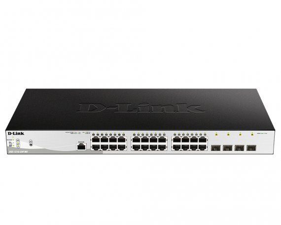Фотография товара 'D-Link DGS-1210-28P/ME/B Управляемый L2 PoE-коммутатор, 24x1000Base-T, 4x1000Base-X SFP'