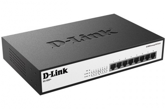D-Link Неуправляемый коммутатор с 8 портами 10/100Base-TX с поддержкой ...