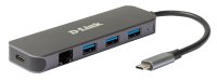 D-Link DUB-2334 Док-станция с разъемом USB Type-C, 3 портами USB 3.0, 1 портом USB Type-C/PD 3.0